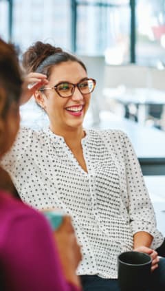 person in meeting