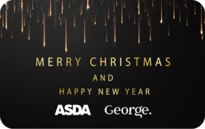Black stars Christmas ASDA gift card